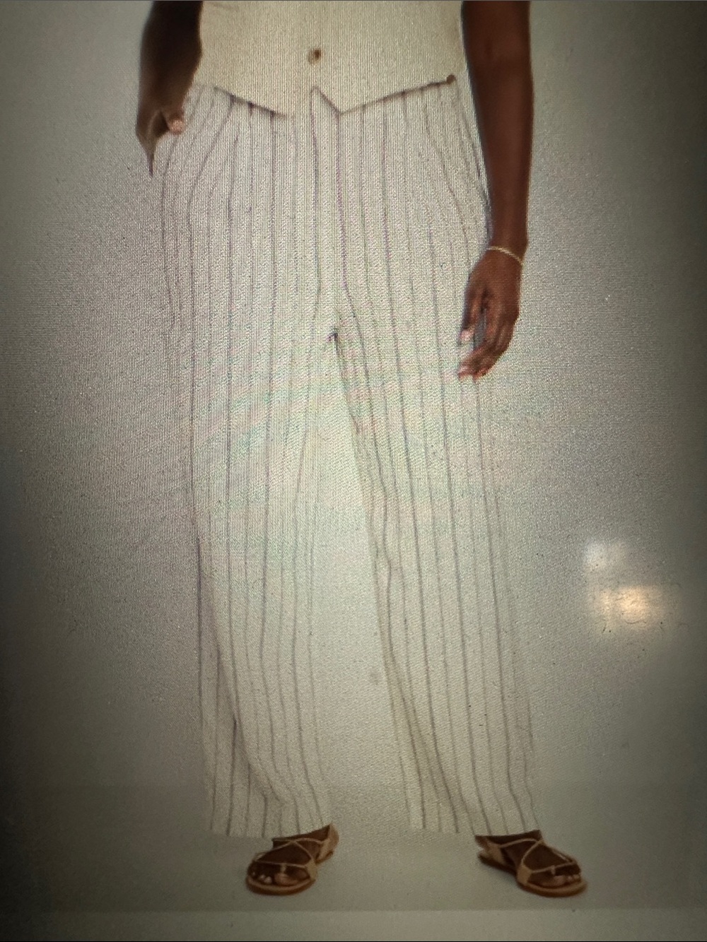 Old Navy Extra High-Waisted Linen Blend Wide-Leg Taylor Pants, size Large
